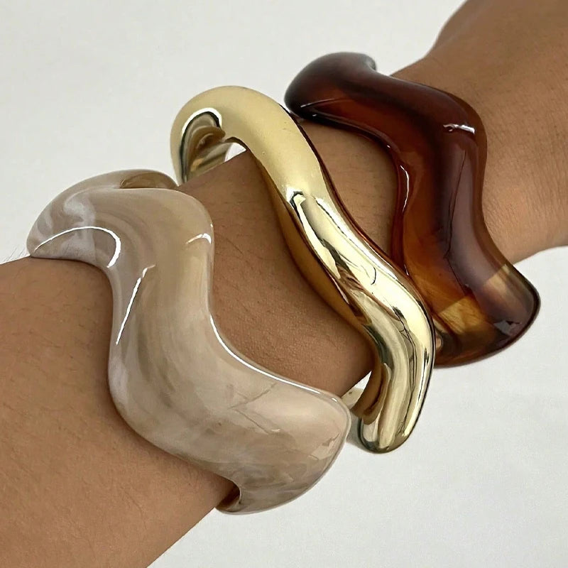 CHOCOLATE  RESIN BANGLE SET (3 PCS)
