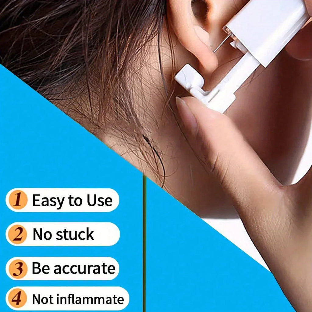 DISPOSABLE EAR PIERCING KIT WITH BUILT IN PIERCING GRADE EARRING