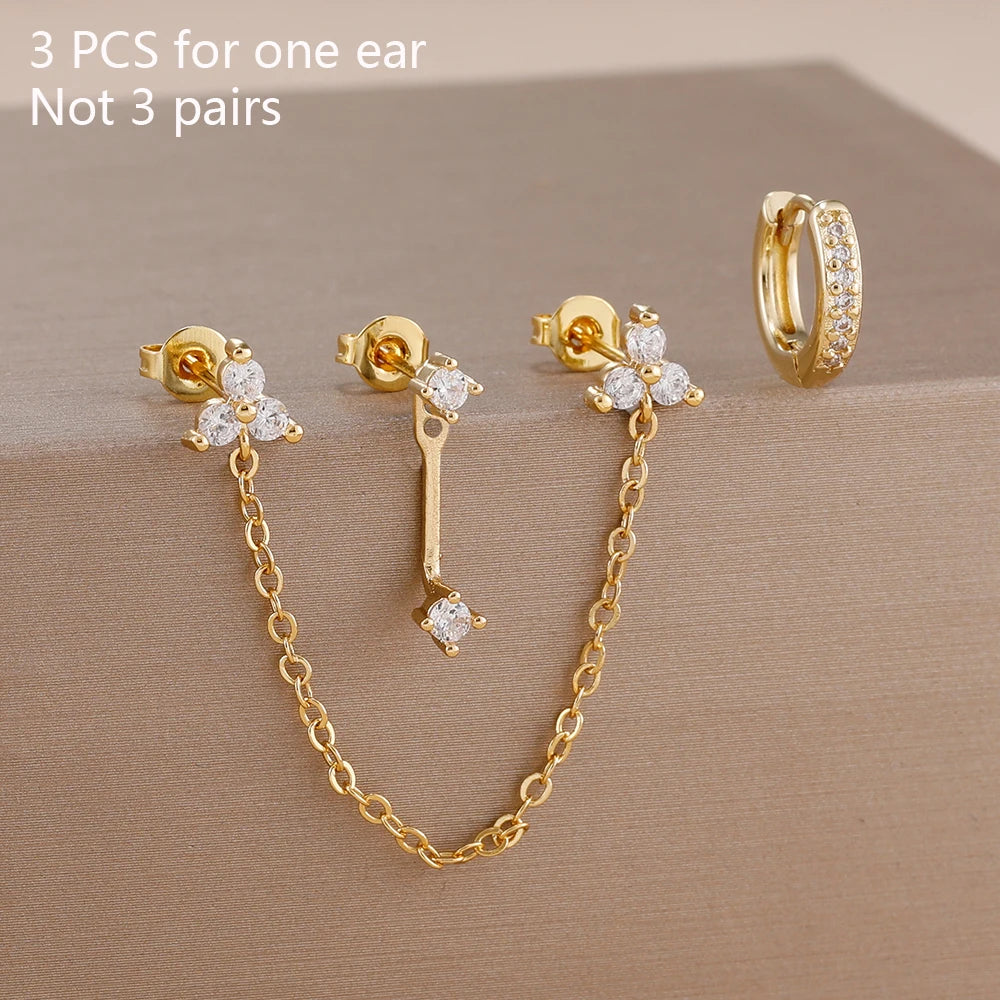 DOUBLE UP CHAIN EARRINGS