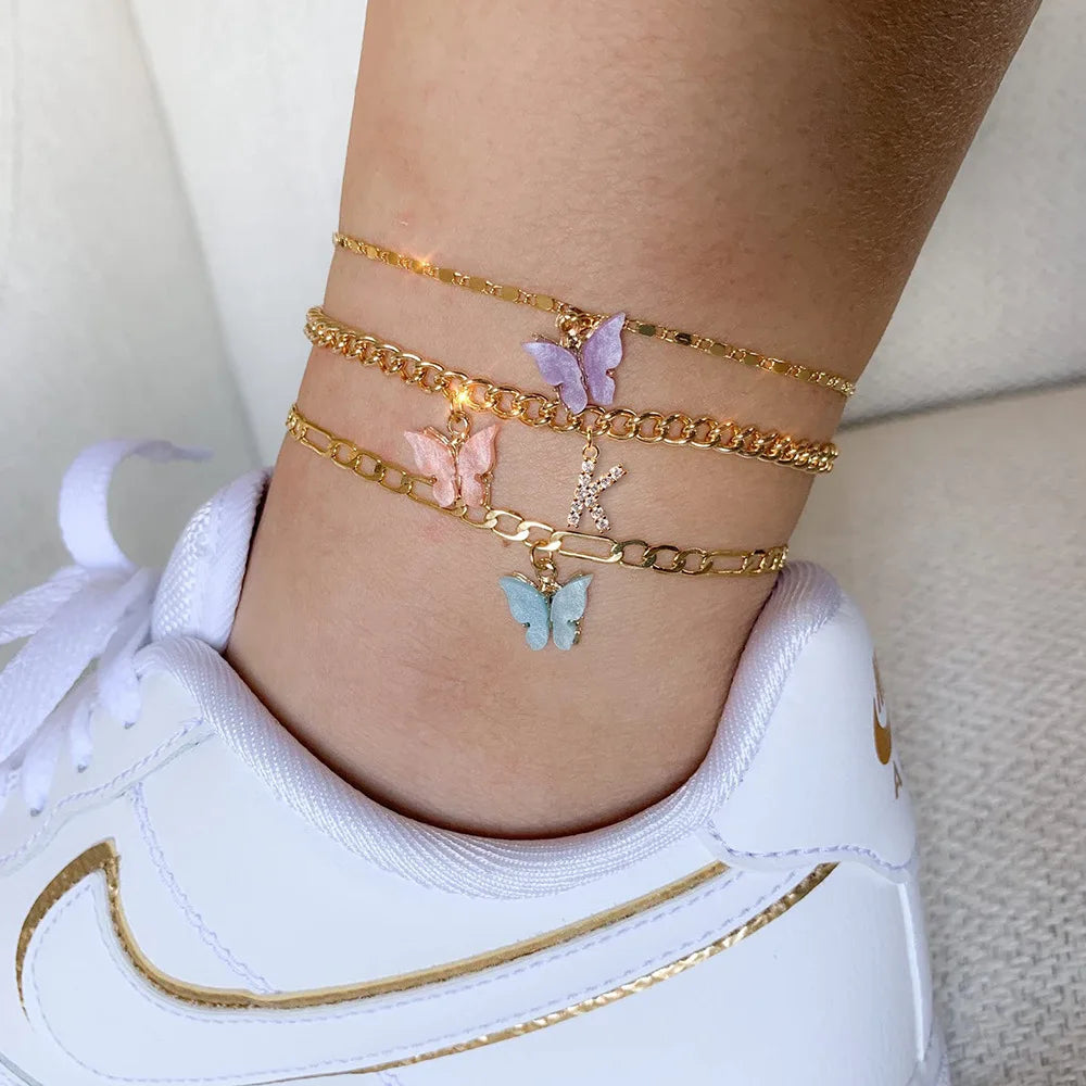 A-Z  BUTTERFLY ANKLET