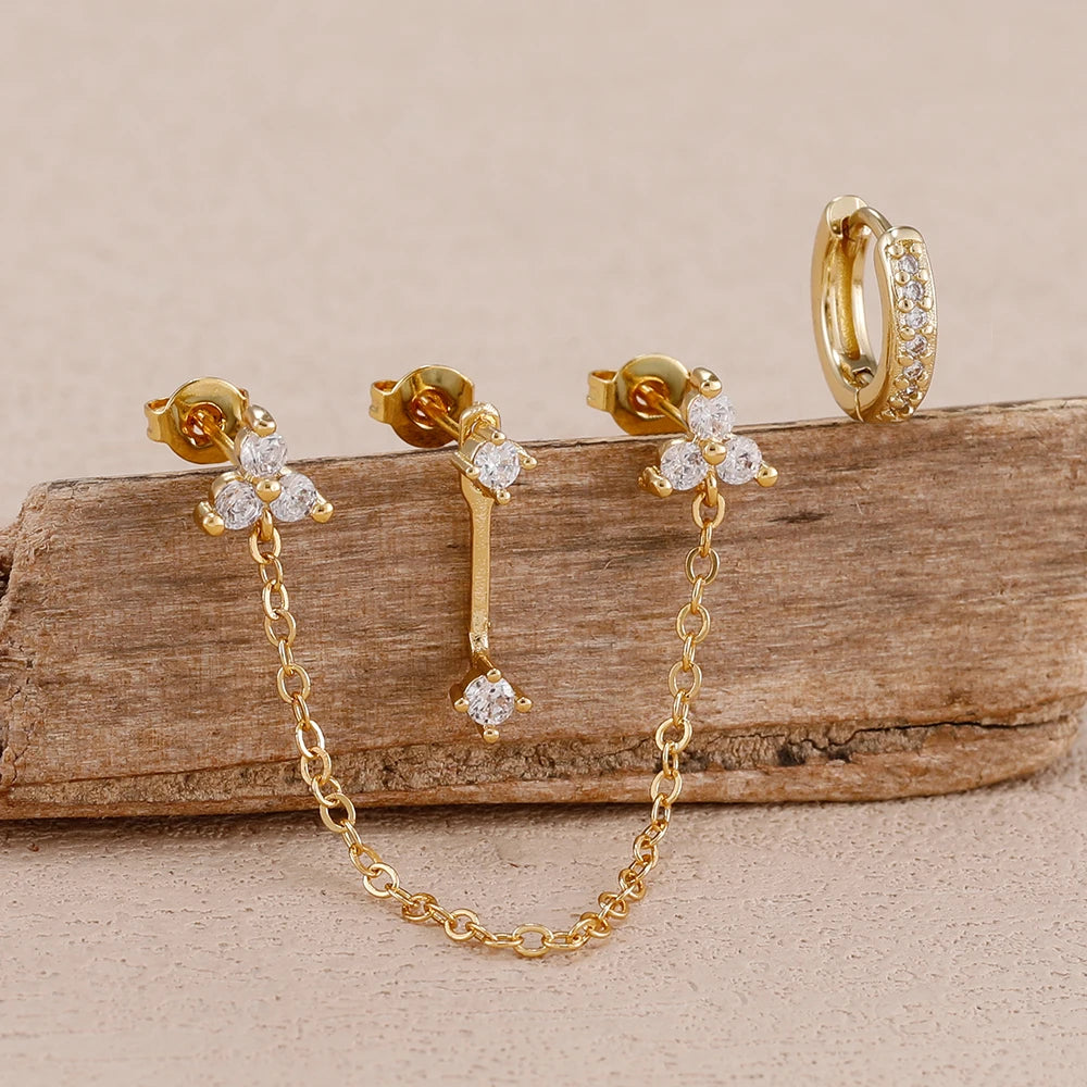 DOUBLE UP CHAIN EARRINGS