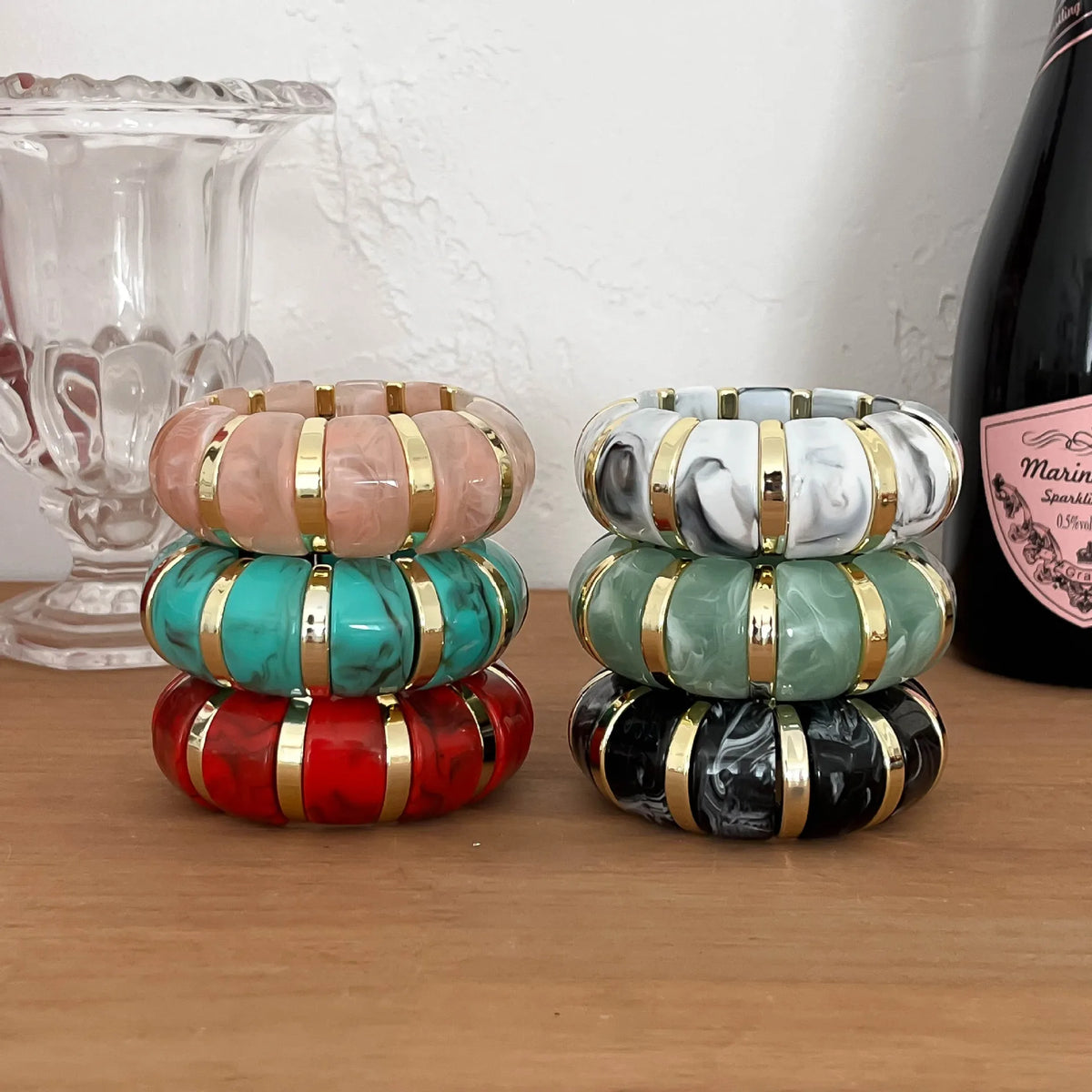 MARBLE LOVE  RESIN X ELASTIC BANGLE