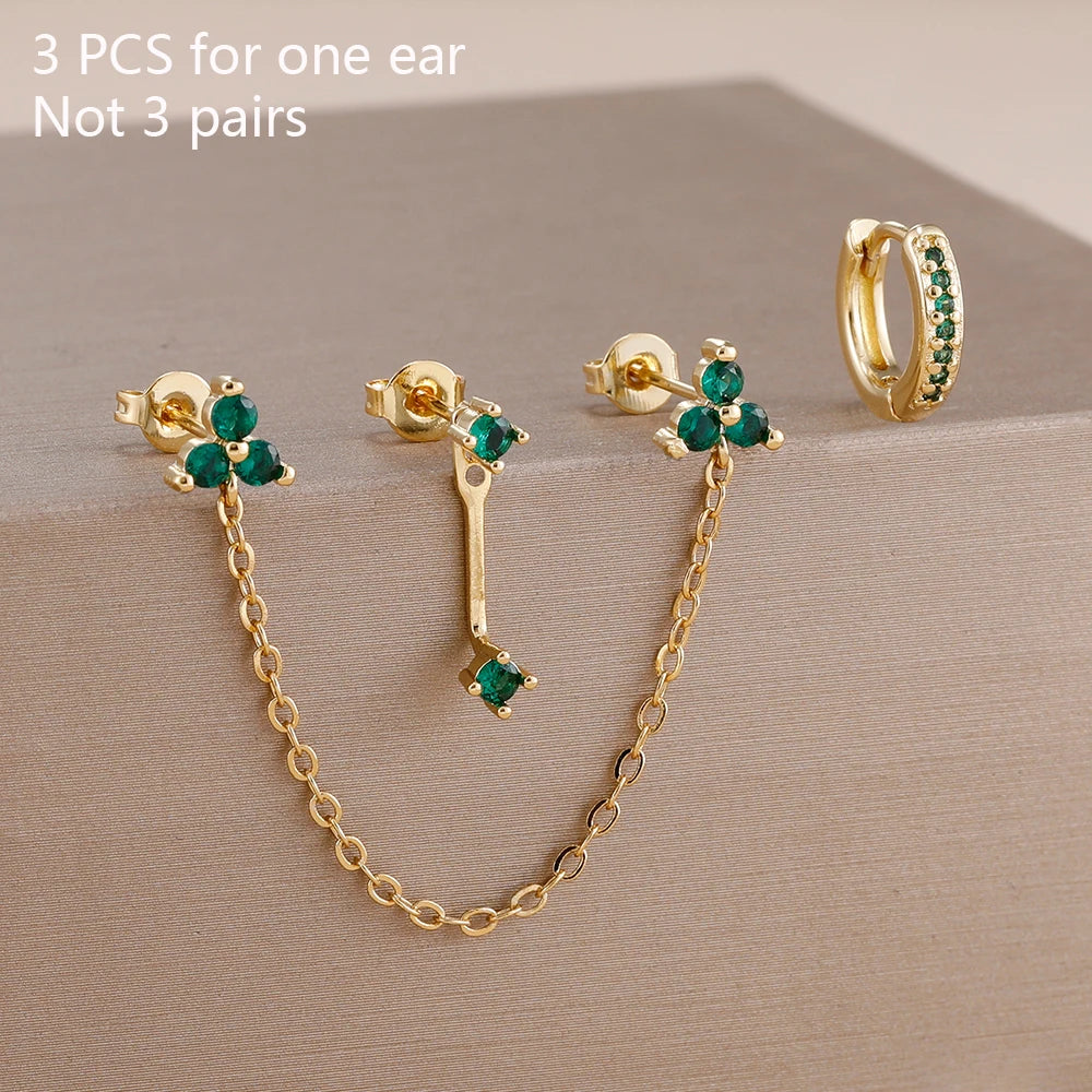 DOUBLE UP CHAIN EARRINGS