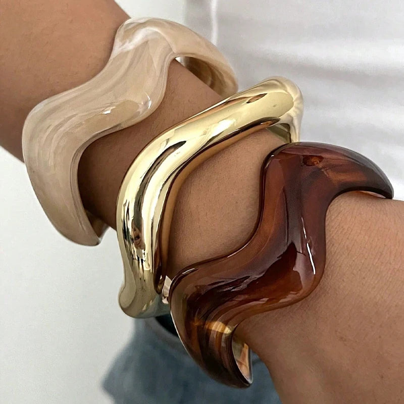 CHOCOLATE  RESIN BANGLE SET (3 PCS)
