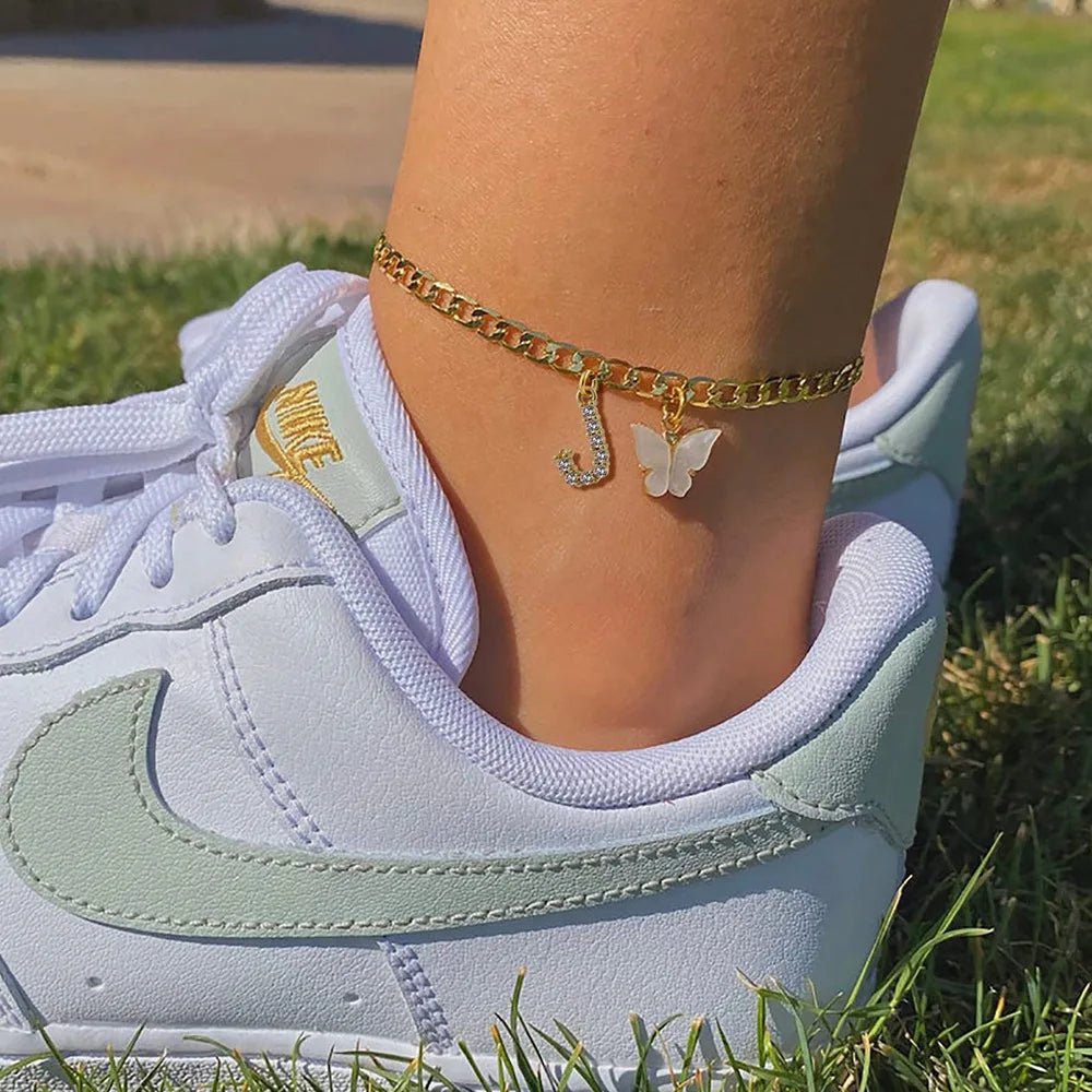 A-Z  BUTTERFLY ANKLET