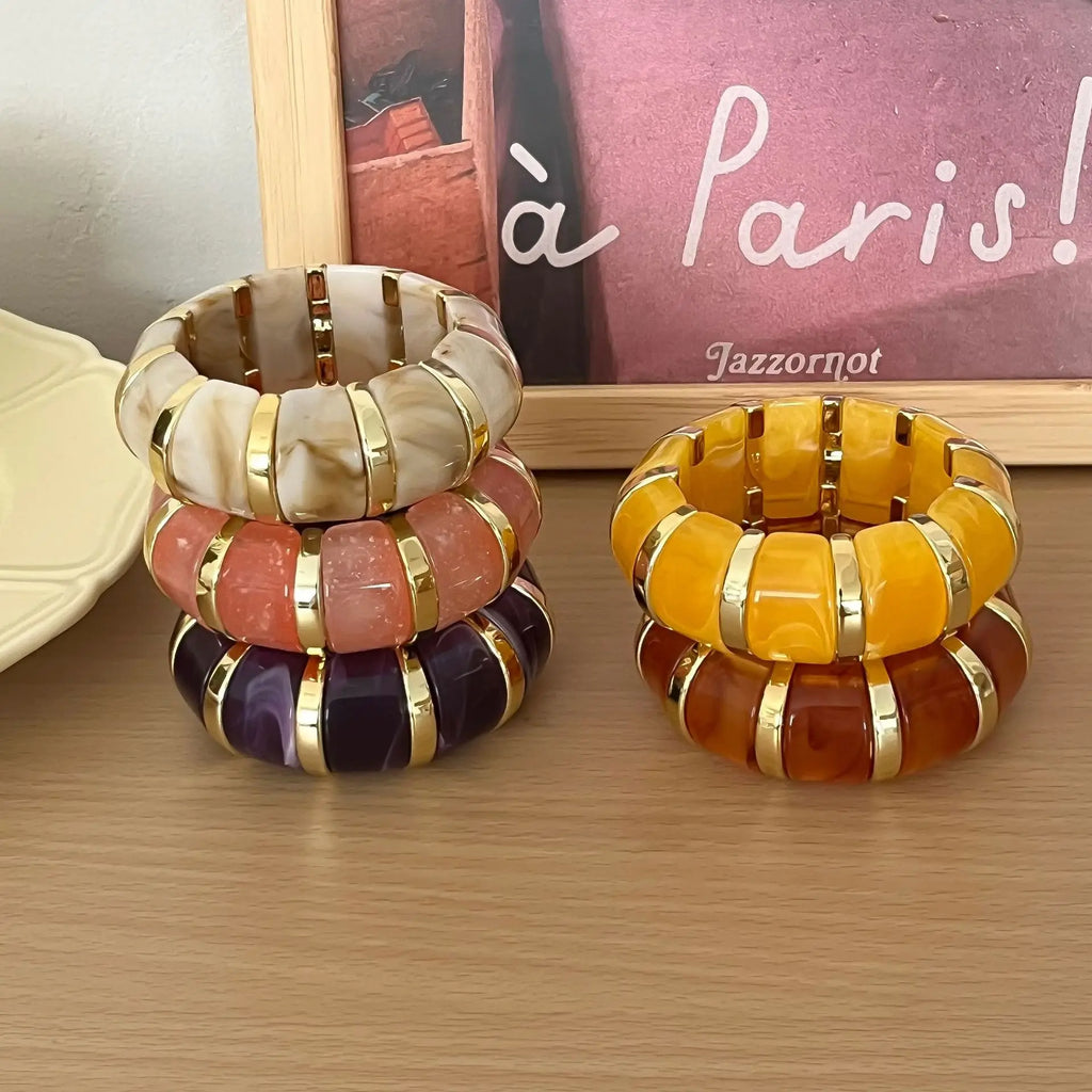 MARBLE LOVE  RESIN X ELASTIC BANGLE