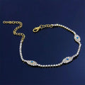 EVIL EYE ANKLET (14K GOLD/SILVER PLATED)