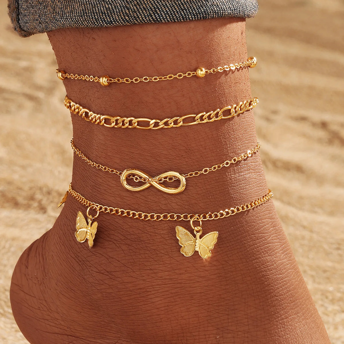 THE  DAINTY LAYERED ANKLETS
