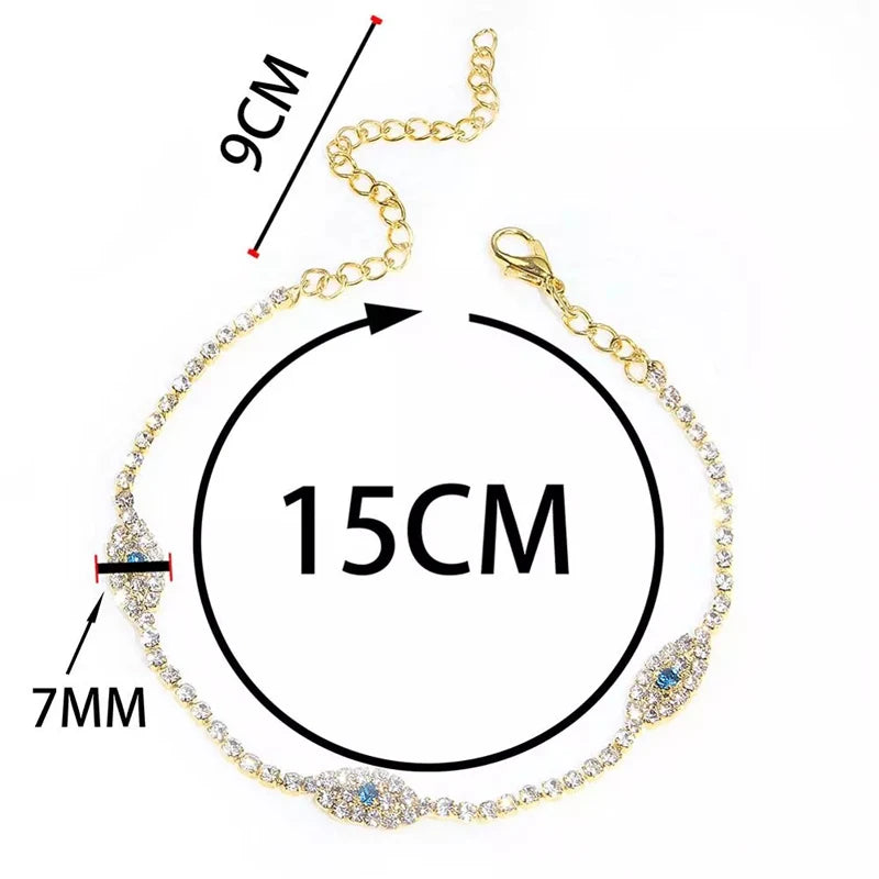 EVIL EYE ANKLET (14K GOLD/SILVER PLATED)