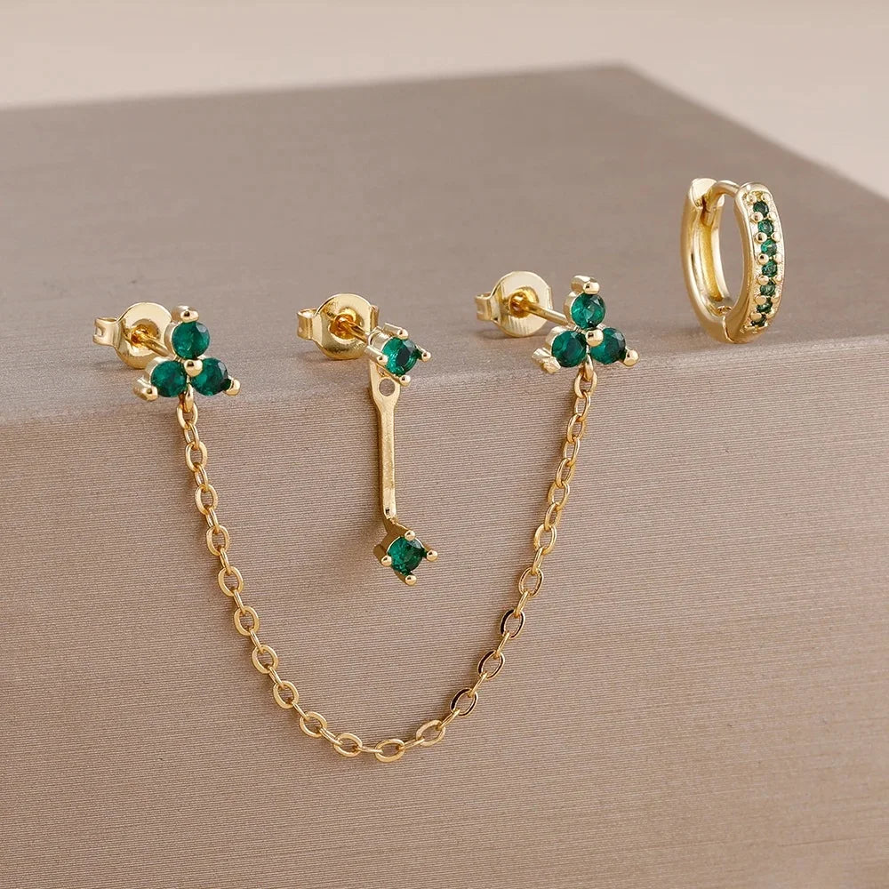 DOUBLE UP CHAIN EARRINGS