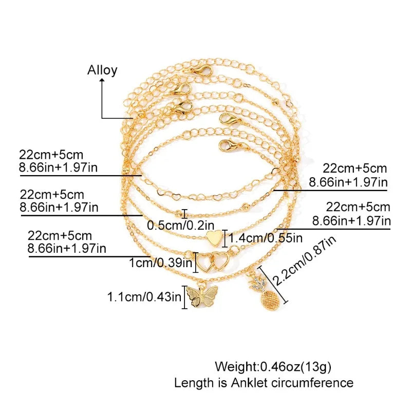 THE  DAINTY LAYERED ANKLETS