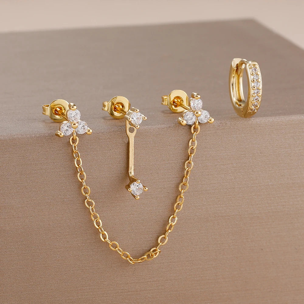 DOUBLE UP CHAIN EARRINGS