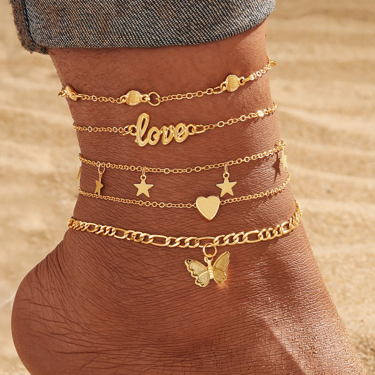 THE  DAINTY LAYERED ANKLETS