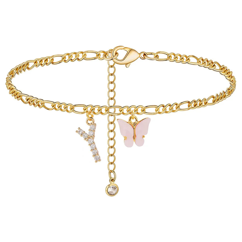 A-Z  BUTTERFLY ANKLET