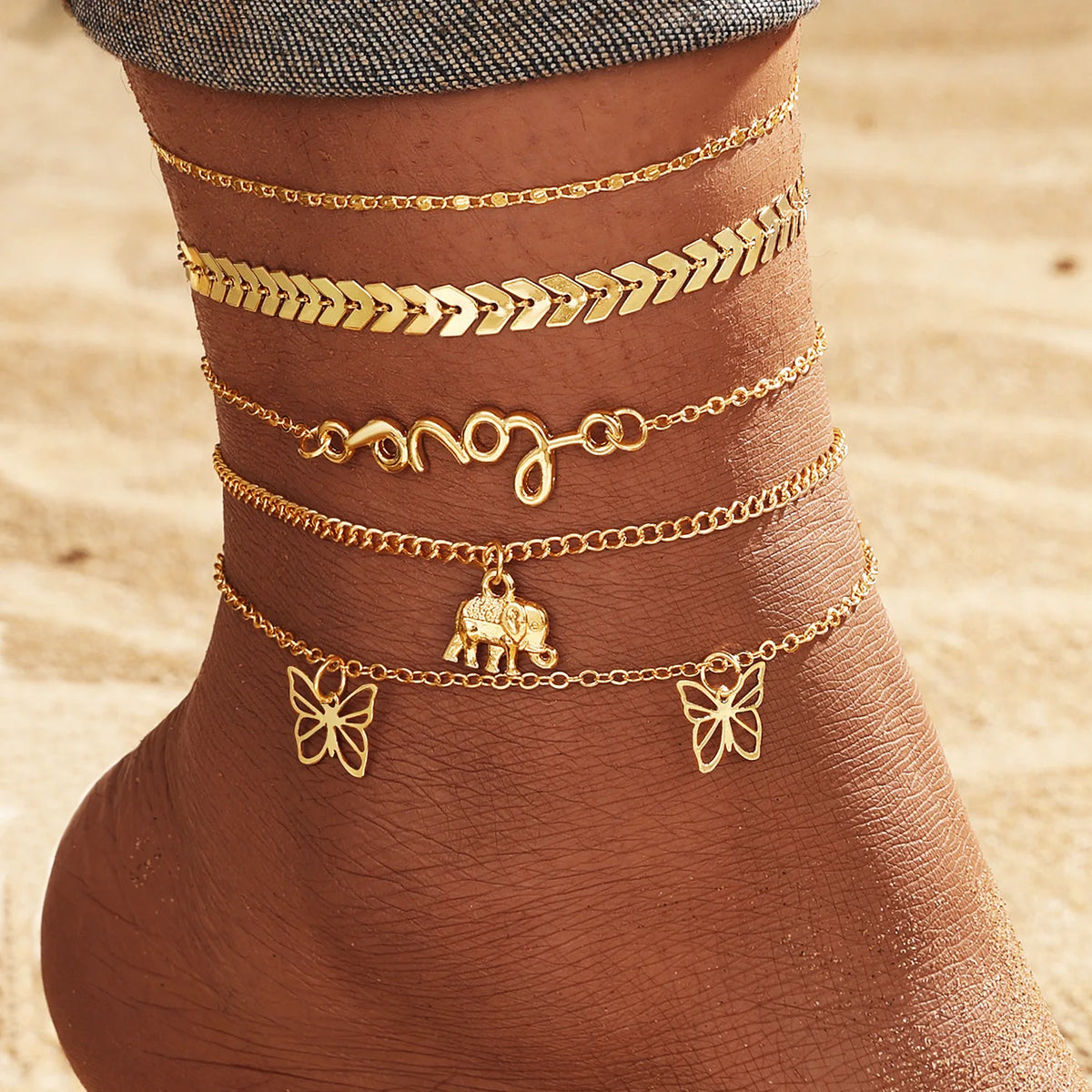 THE  DAINTY LAYERED ANKLETS
