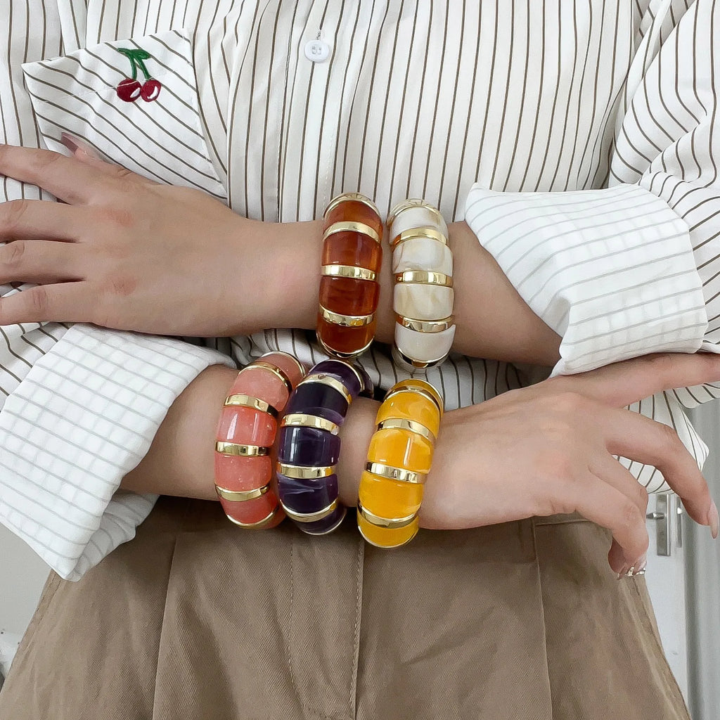 MARBLE LOVE  RESIN X ELASTIC BANGLE
